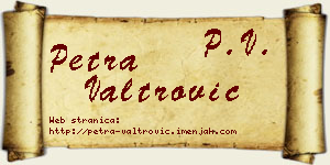 Petra Valtrović vizit kartica